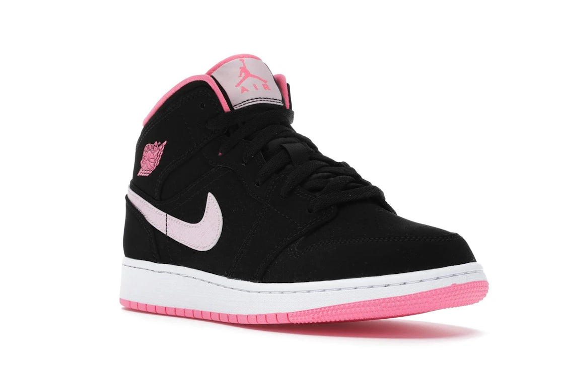 Jordan 1 Mid Black Digital Pink (GS) - vue secondaire A