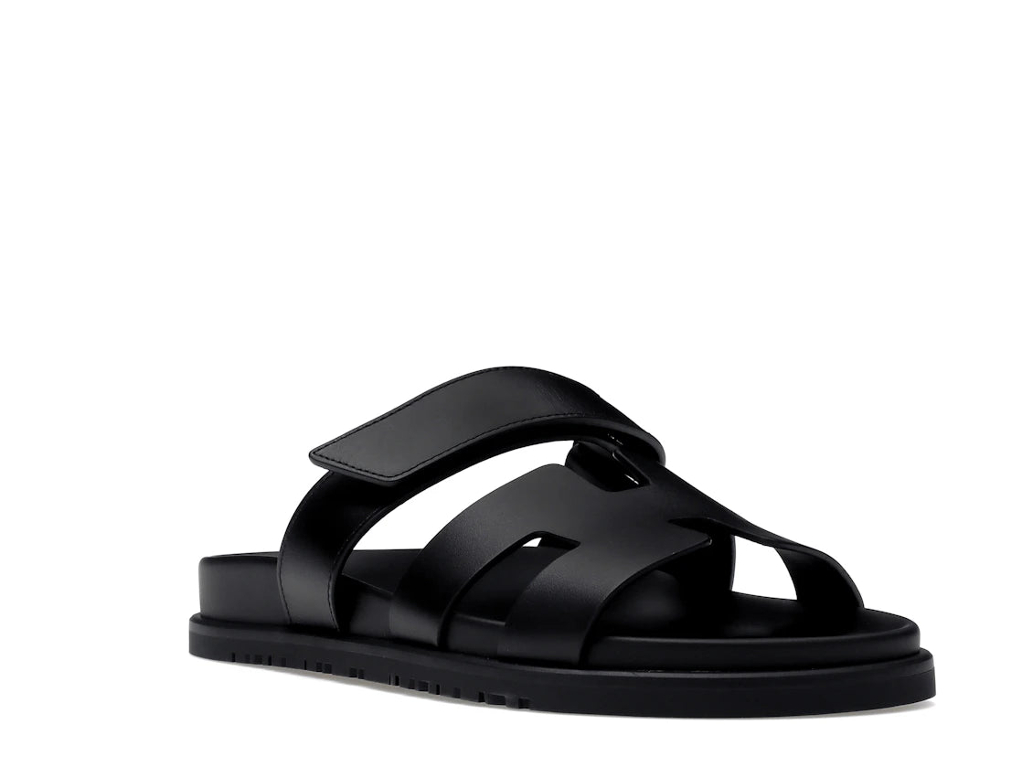 Hermes Chypre Sandal Noir Calfskin Leather (Women's) - vue secondaire A
