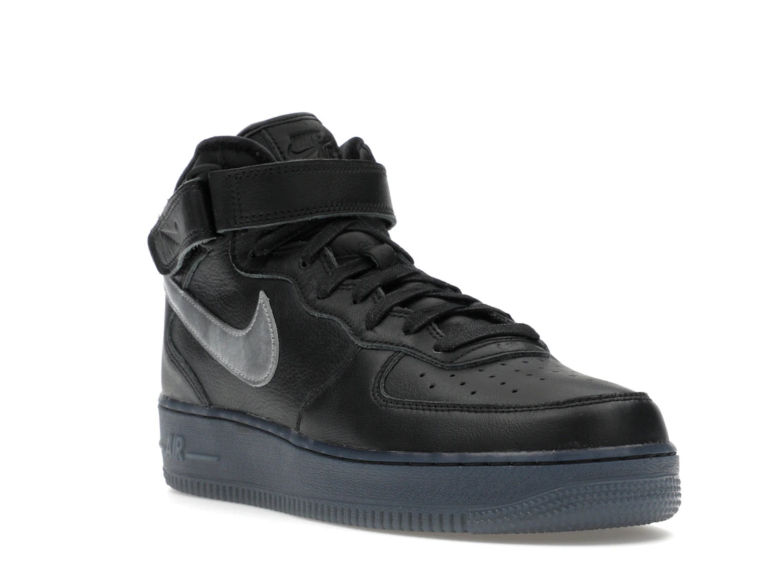 Nike Air Force 1 Mid PRM Black Metallic Silver - vue secondaire A