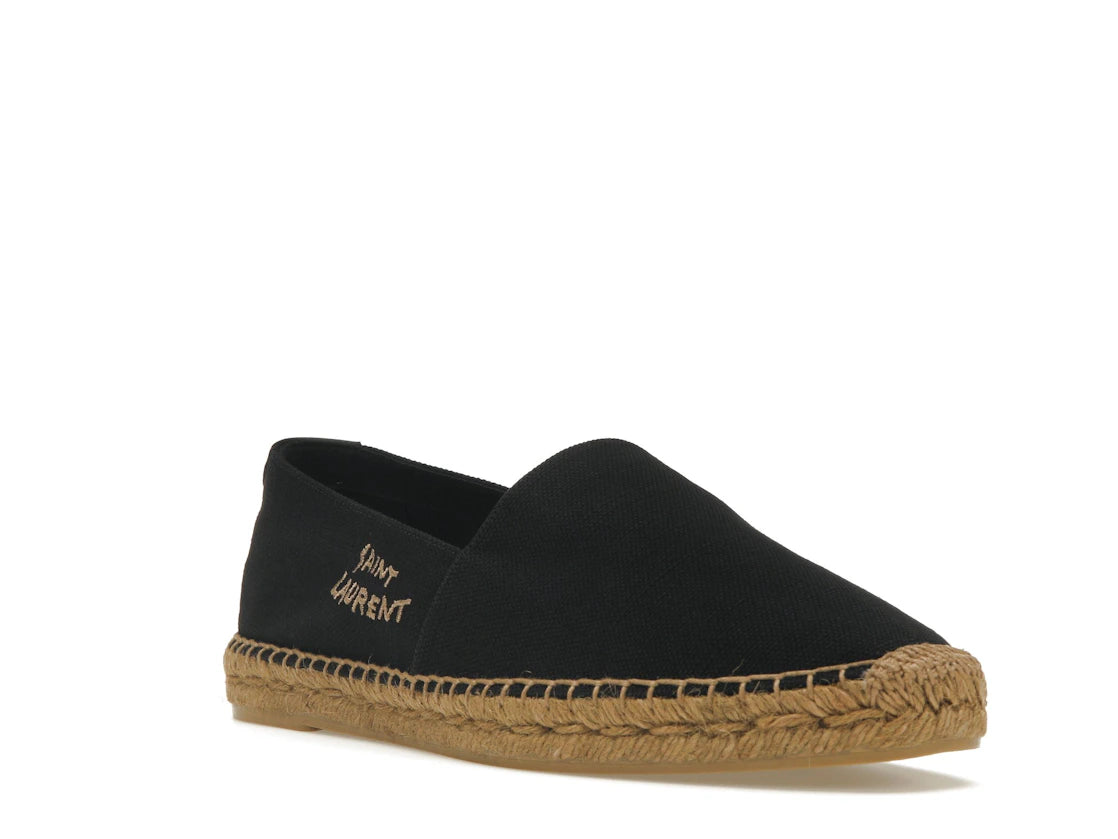 Saint Laurent Embroidered Espadrilles Black - vue secondaire A