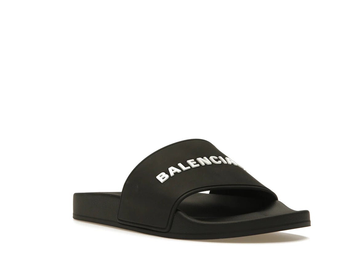 Balenciaga Pool Slide Black White - vue secondaire A