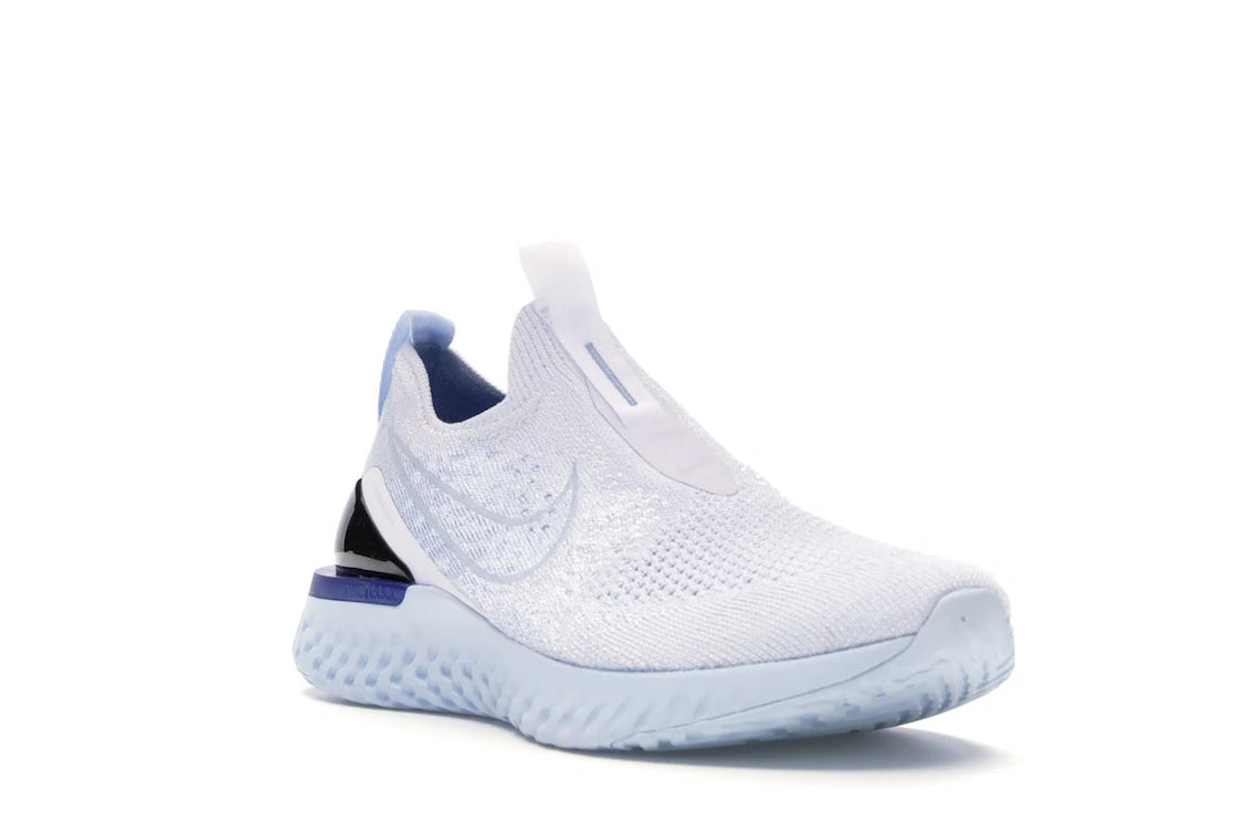 Nike Epic Phantom React Flyknit White Hydrogen Blue (Women's) - vue secondaire A