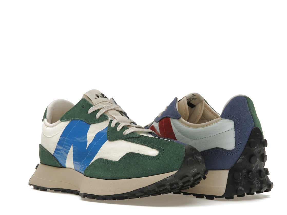 New Balance 327 Forest Green Serene Blue Vintage Worn - vue secondaire A