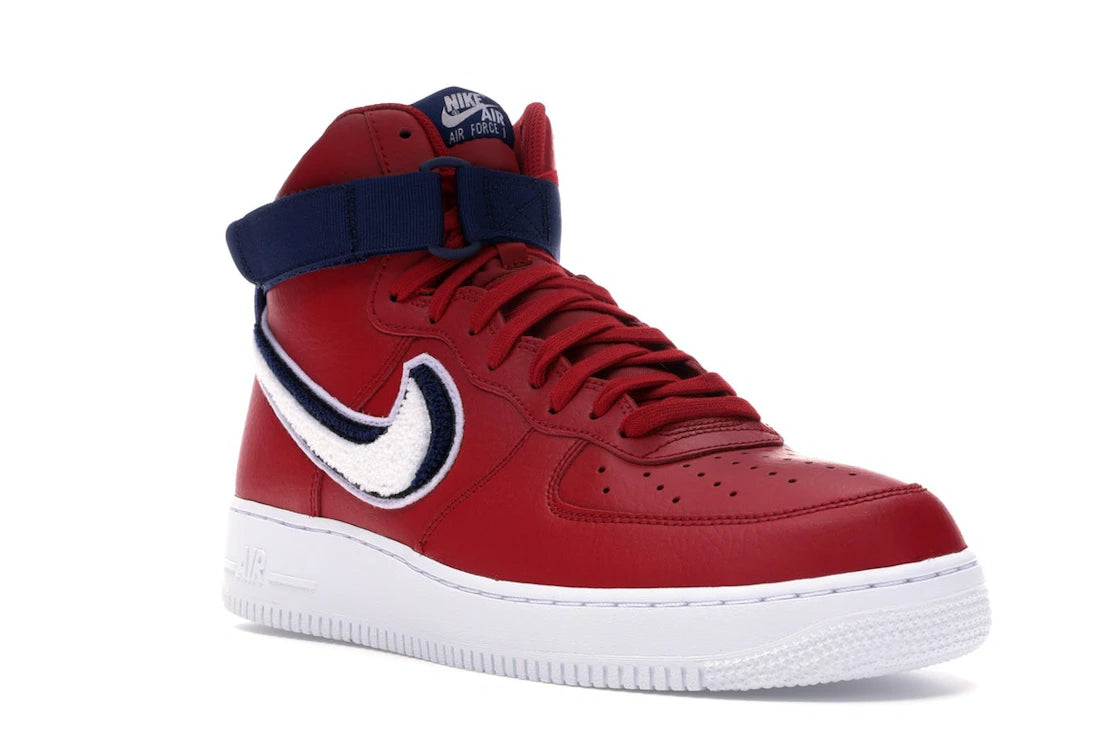 Nike Air Force 1 High 3D Chenille Swoosh Red White Blue - vue secondaire A