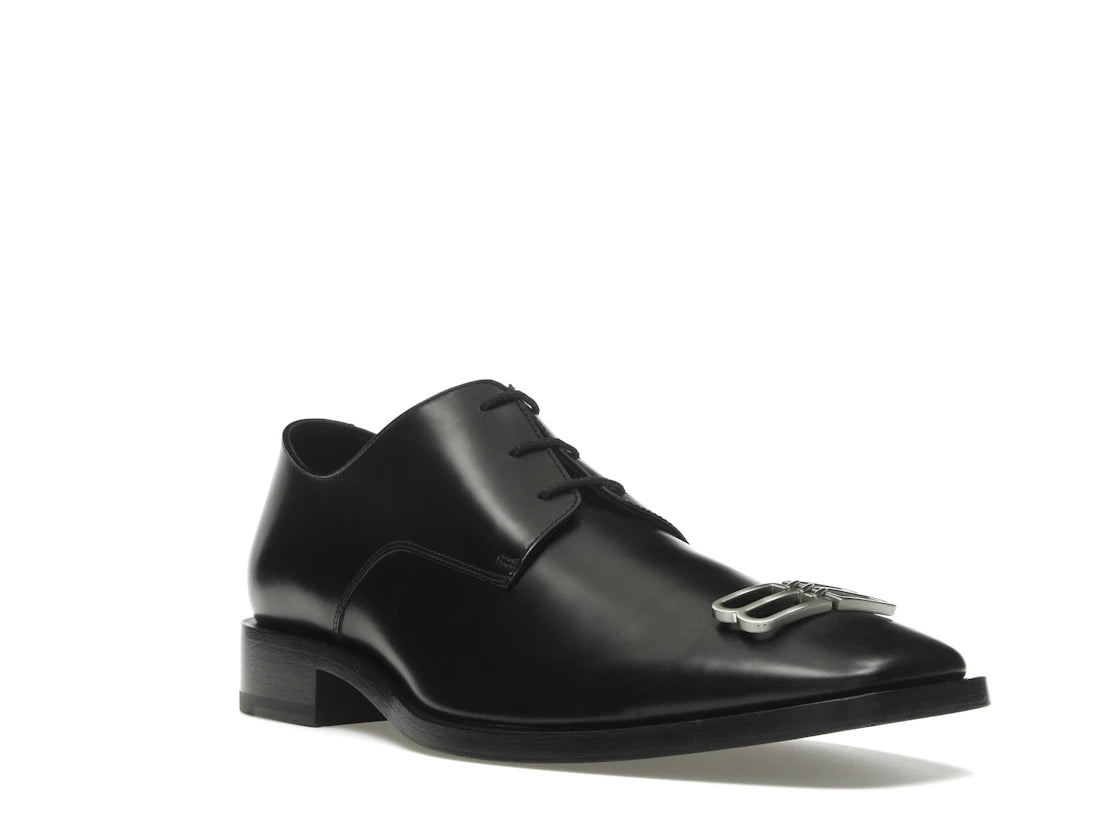 Balenciaga Rim Derby Shoes Black Leather - vue secondaire A