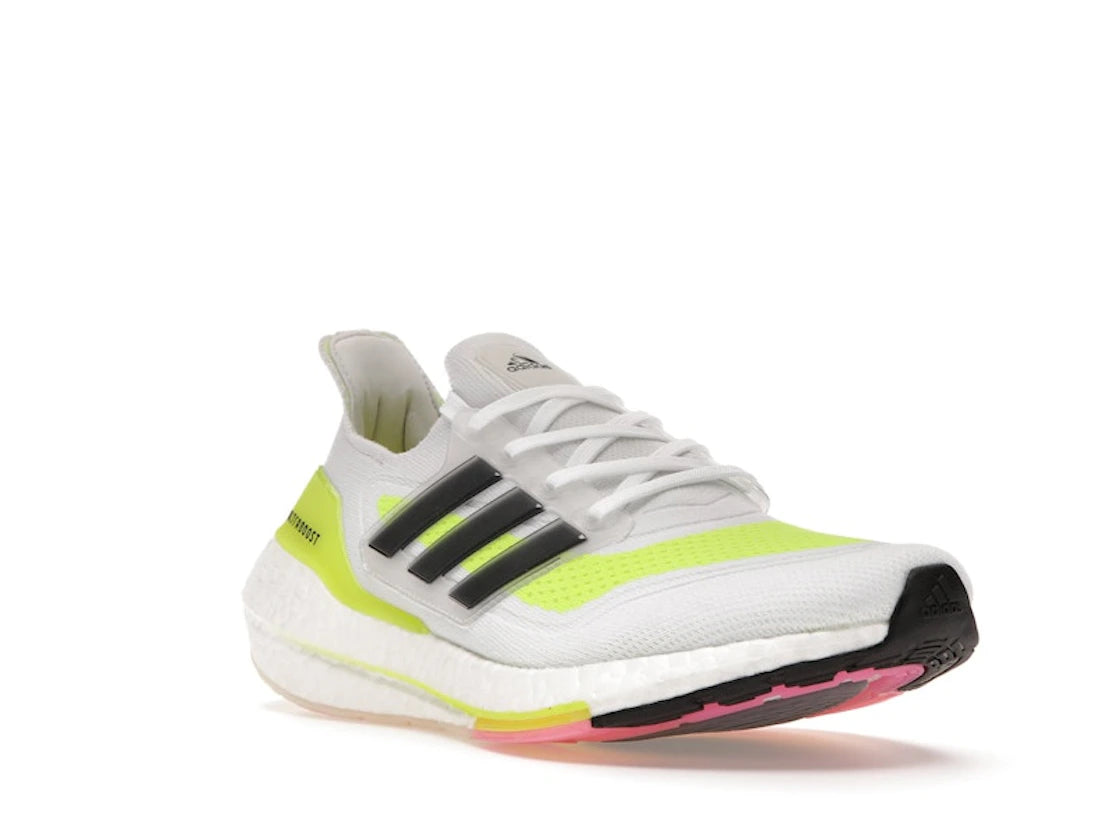 adidas Ultra Boost 21 White Solar Yellow - vue secondaire A