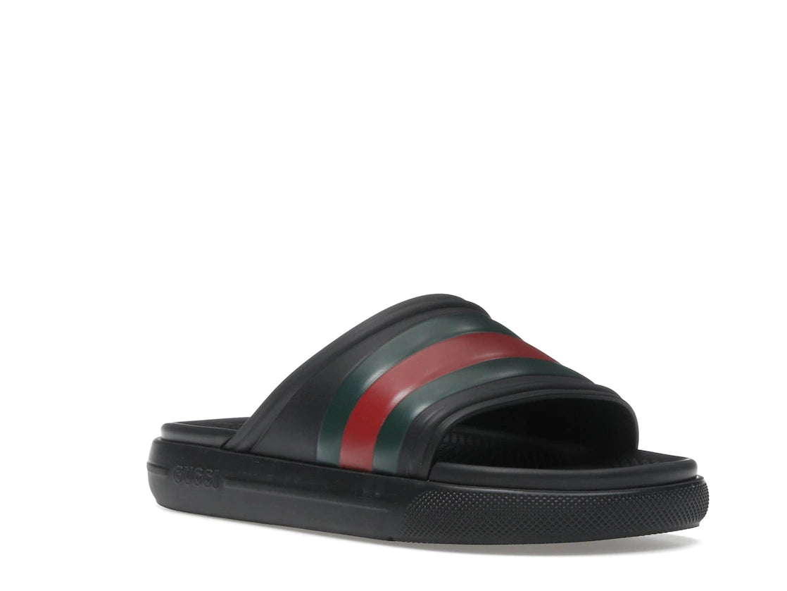 Gucci Web Slide Sandal Black Green Red - vue secondaire A