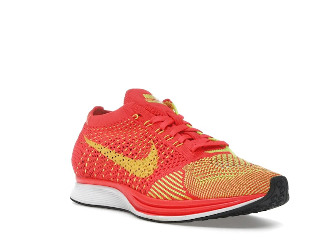 Nike Flyknit Racer Bright Crimson Volt - vue secondaire A