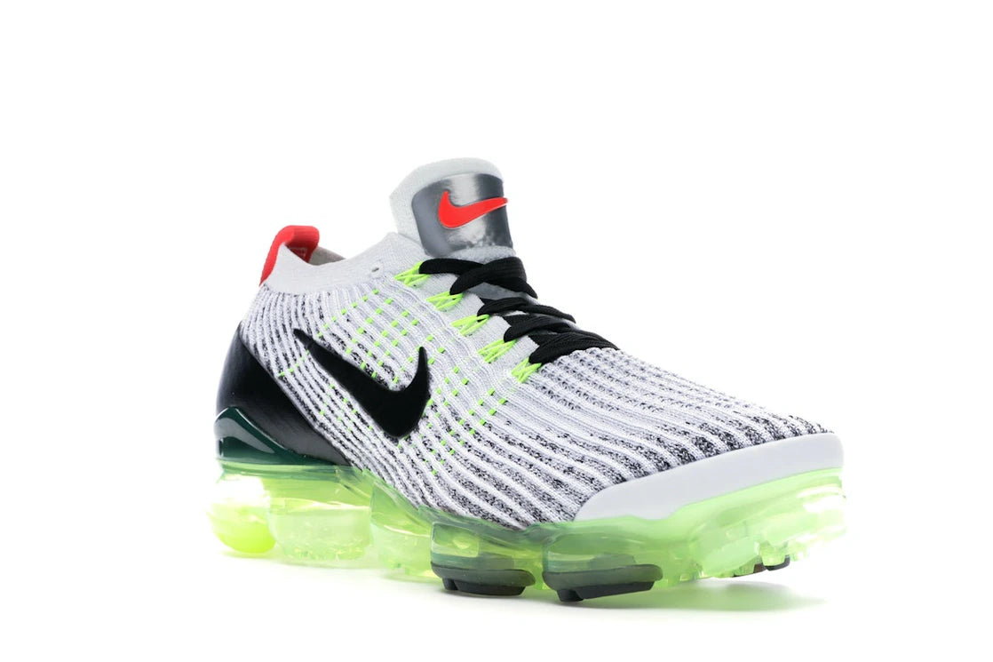 Nike Air VaporMax Flyknit 3 White Black Volt Bright Crimson - vue secondaire A