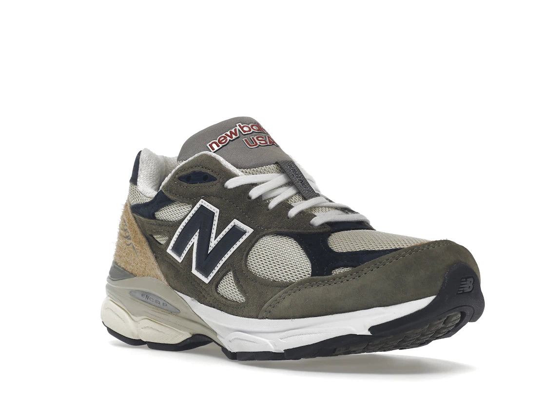 New Balance 990v3 MiUSA Grey Blue Olive - vue secondaire A