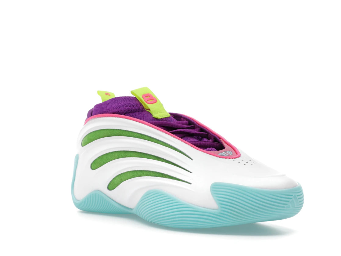 adidas Harden Vol. 9 Jalen Williams White Lucid Lime Pink - vue secondaire A