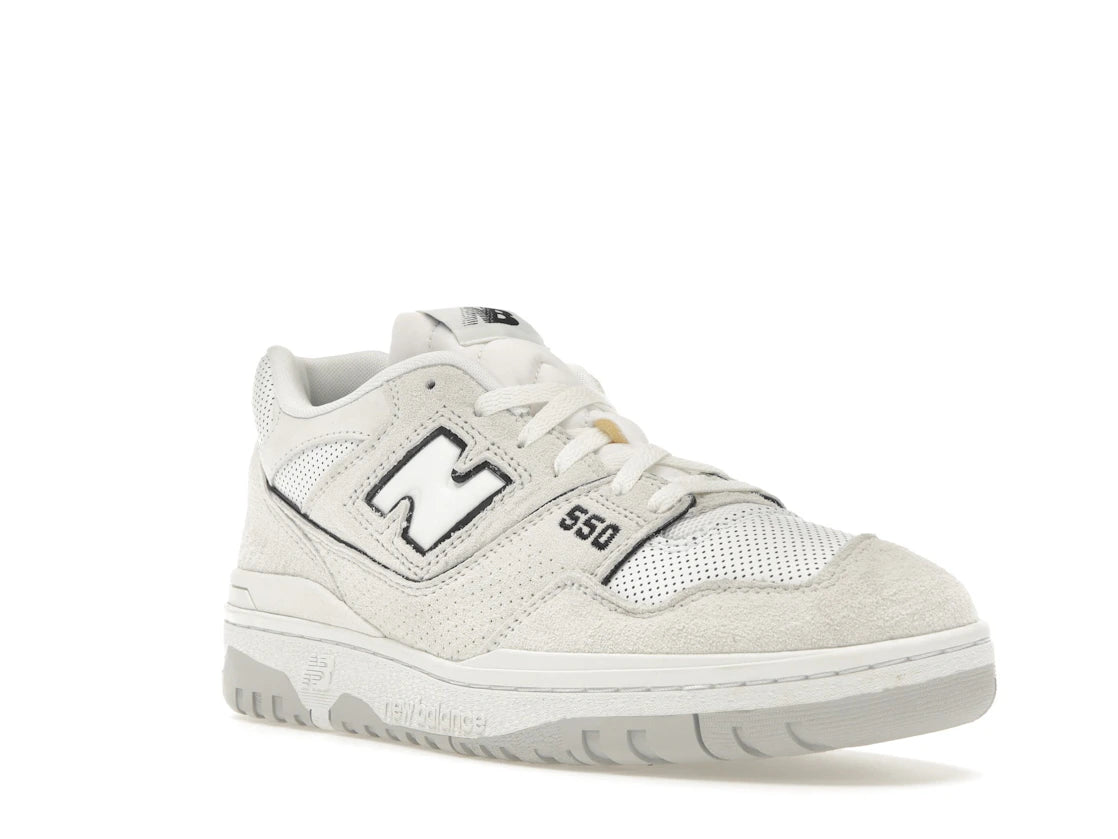 New Balance 550 White Perforated Leather Black - vue secondaire A