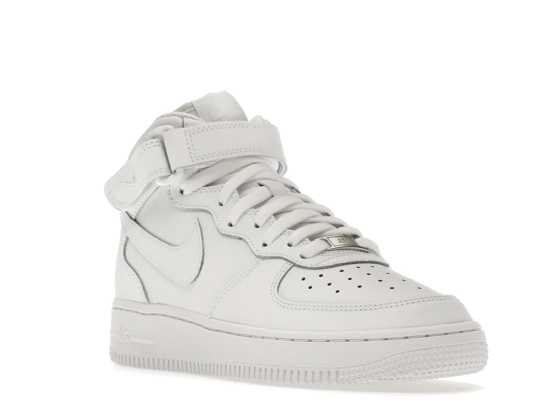 Nike Air Force 1 Mid LE Triple White (GS) - vue secondaire A