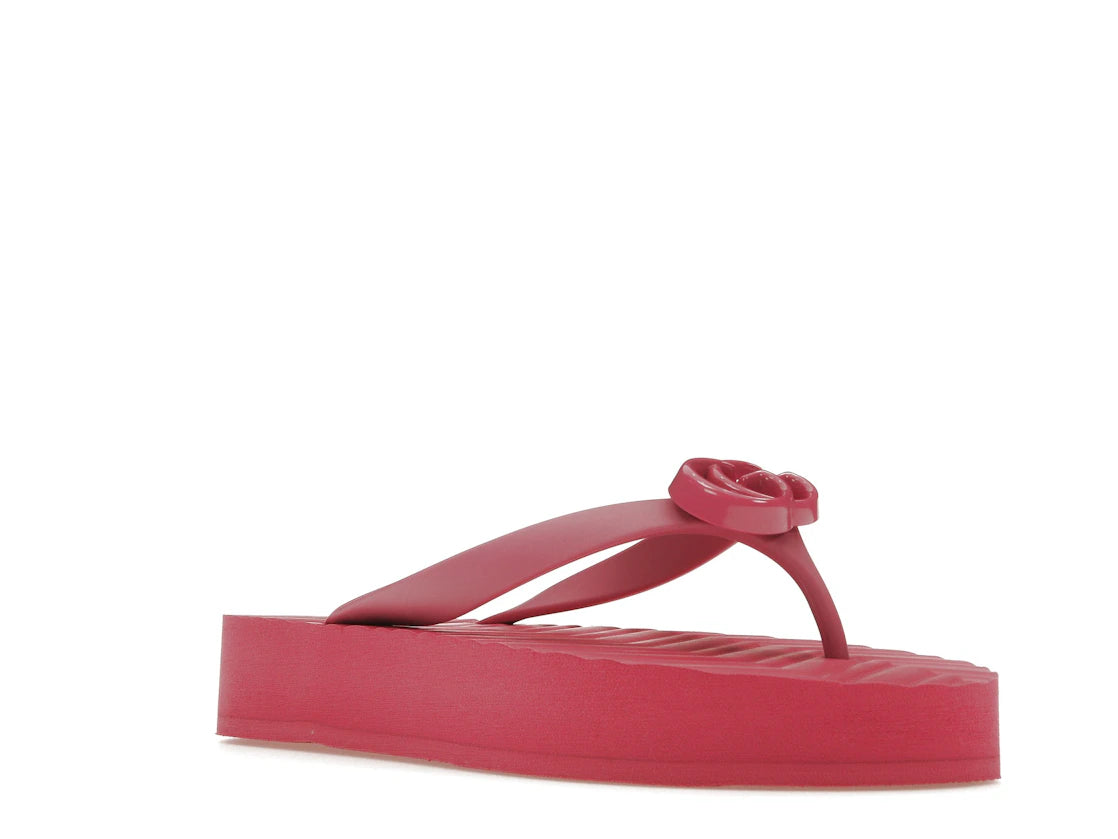 Gucci Chevron Thong Sandal Pink Rubber - vue secondaire A