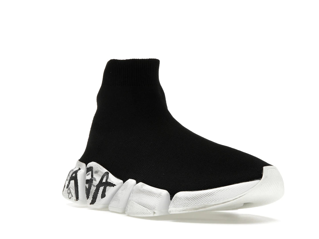 Balenciaga Speed 2.0 Graffiti Recycled Knit Black (Women's) - vue secondaire A