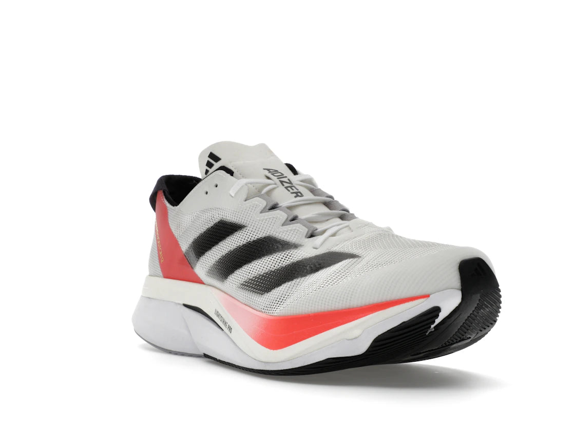 adidas Adizero Boston 12 Cloud White Aurora Met. Solar Red - vue secondaire A