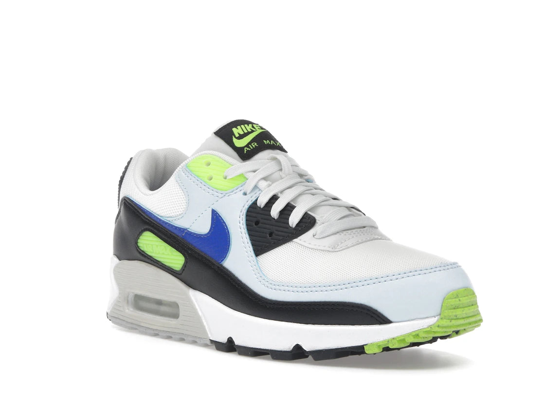 Nike Air Max 90 White Blue Tint Volt (Women's) - vue secondaire A