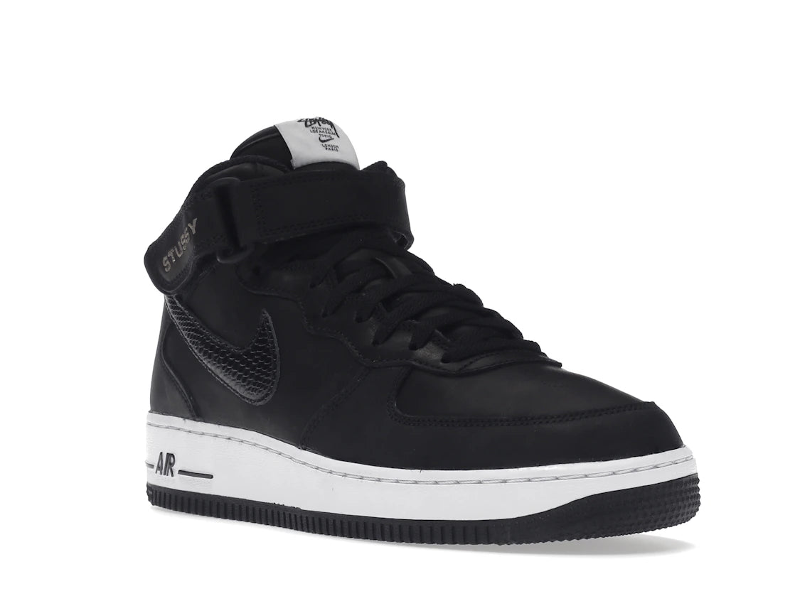 Nike Air Force 1 Mid Stussy Black White - vue secondaire A