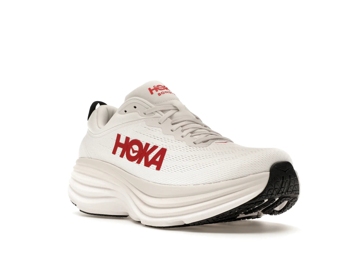 Hoka One One Bondi 8 White Vermillion - vue secondaire A