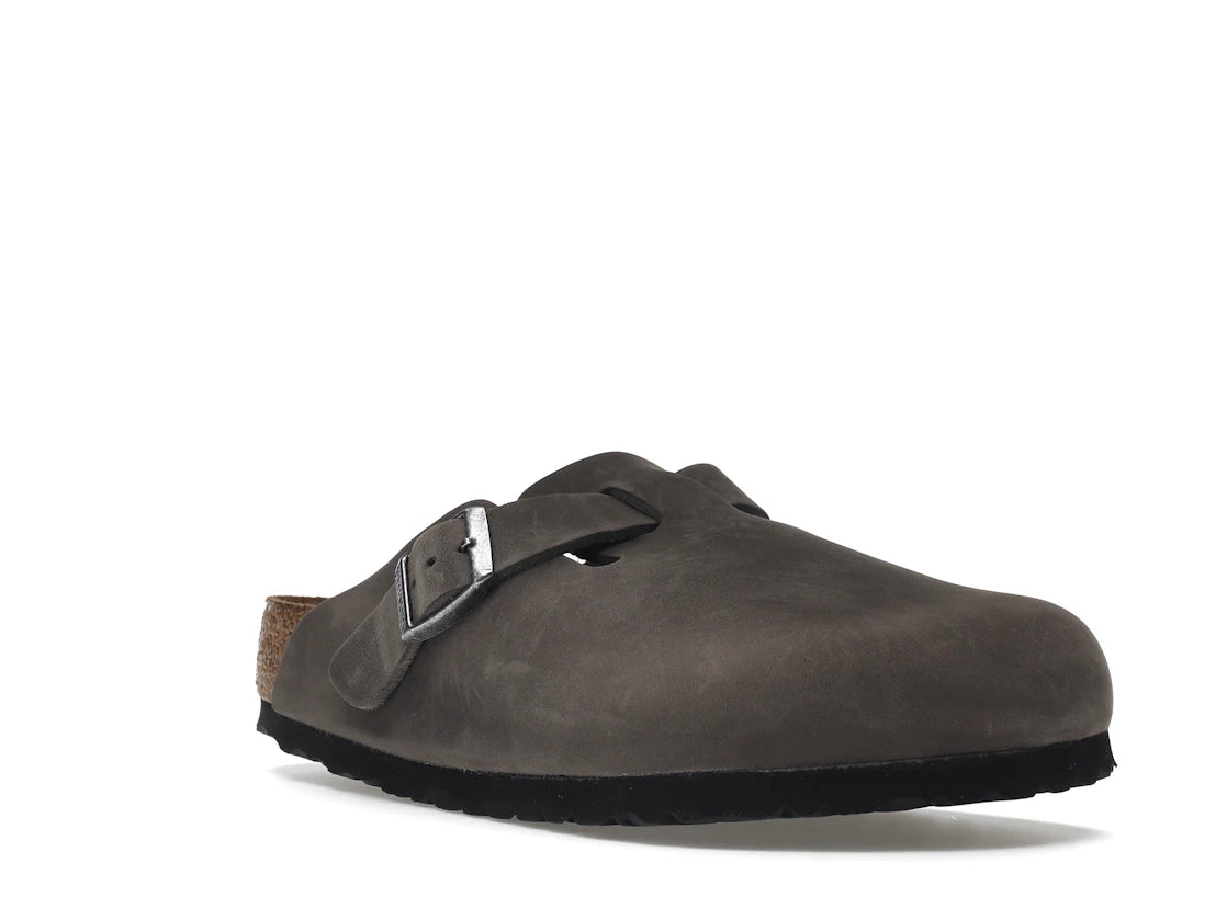 Birkenstock Boston Soft Footbed Oiled Leather Iron Grey - vue secondaire A