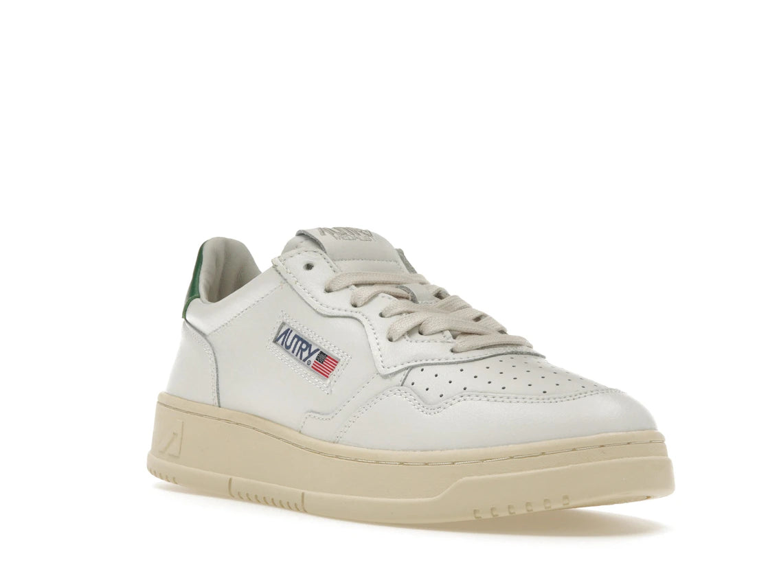 Autry Medalist Leather Low White Green - vue secondaire A