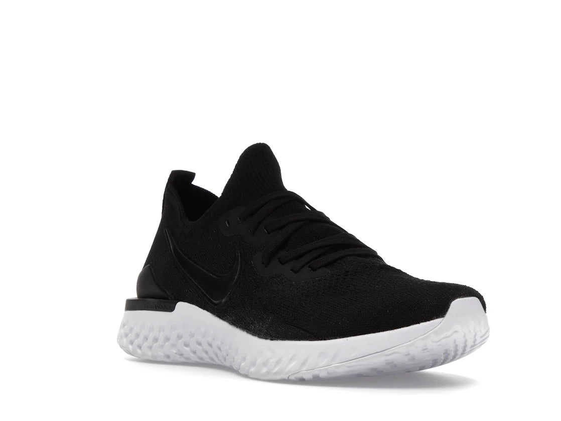 Nike Epic React Flyknit 2 Black White - vue secondaire A