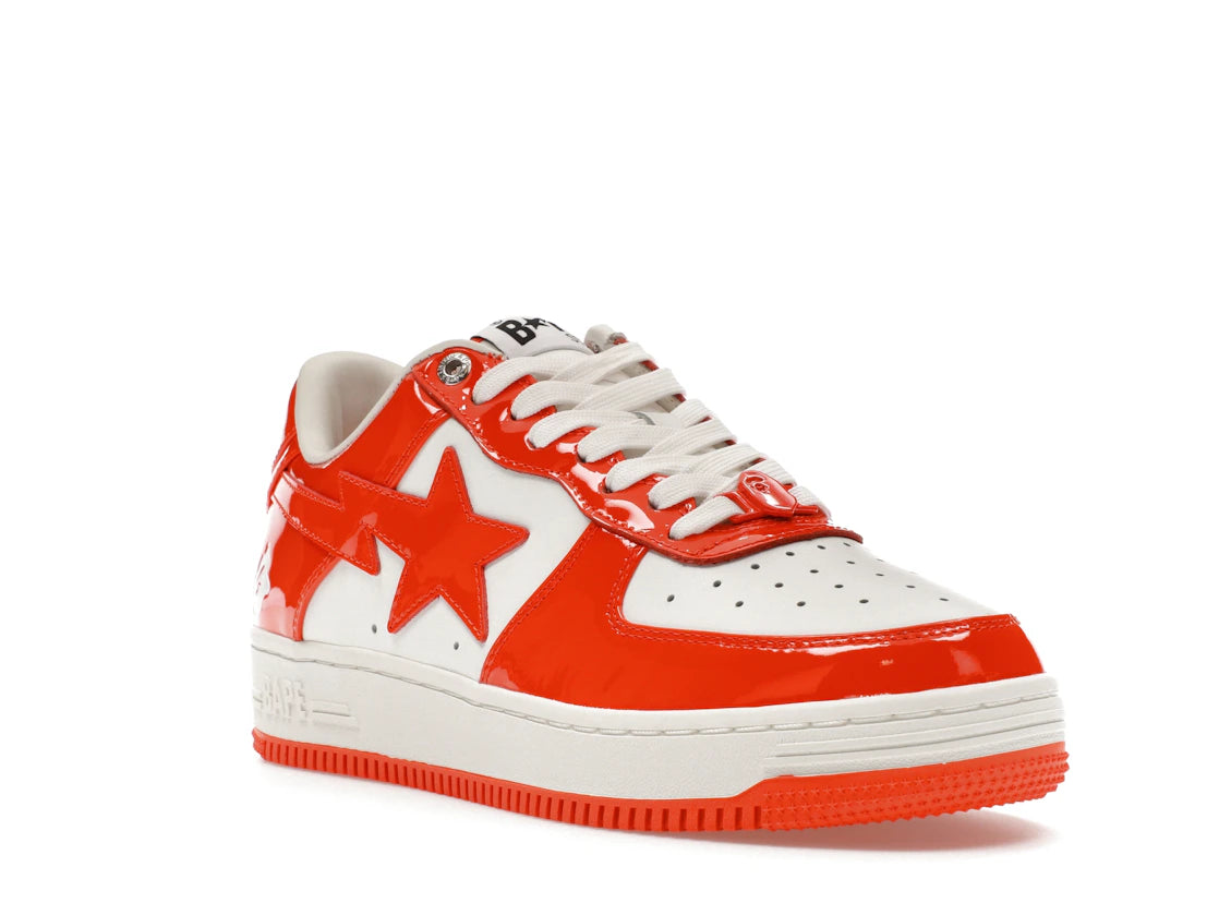 A Bathing Ape Bape Sta Patent Leather Orange White - vue secondaire A