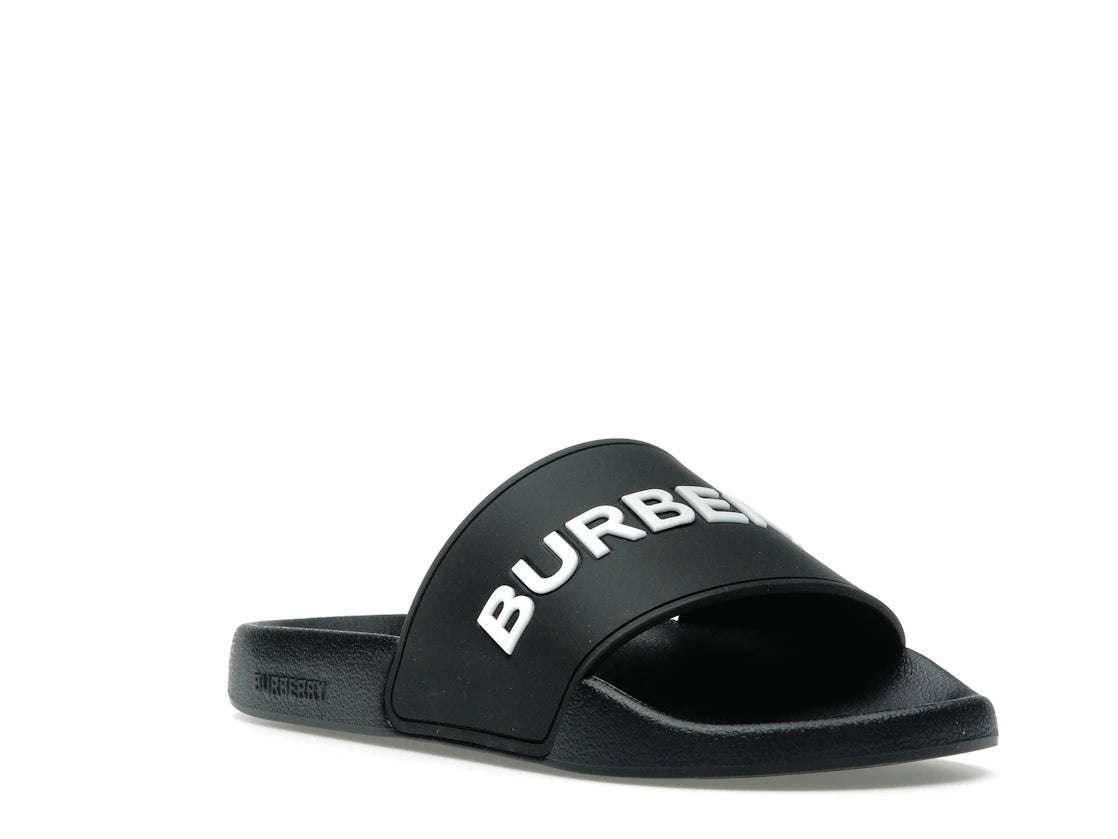Burberry Logo Slides Black Optic White - vue secondaire A