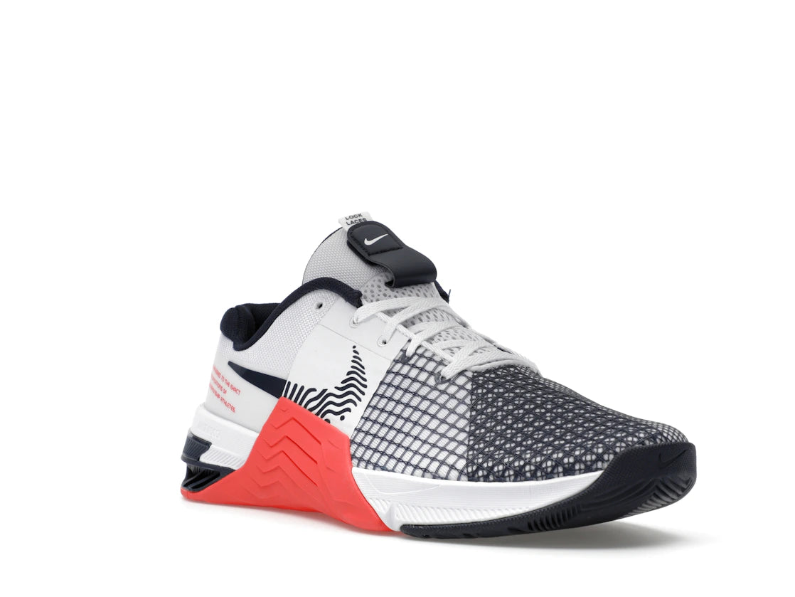Nike Metcon 8 White Crimson Obsidian - vue secondaire A