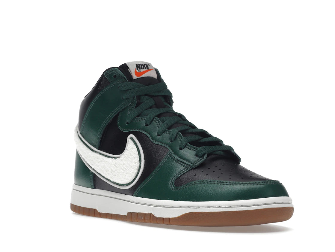 Nike Dunk High Chenille Swoosh Black Green - vue secondaire A