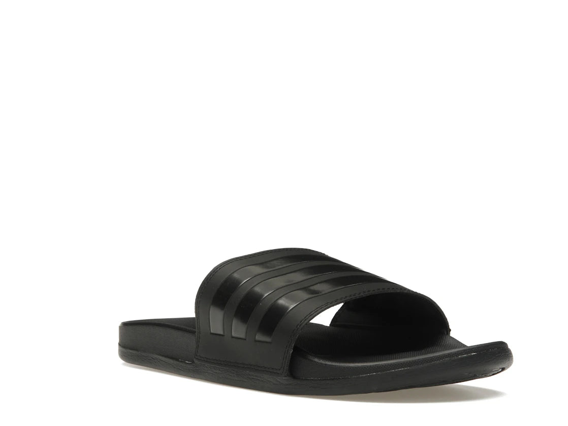adidas Adilette Comfort Slides Core Black Cloud White Logo - vue secondaire A