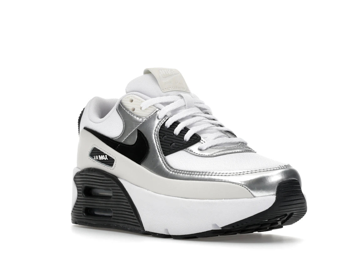 Nike Air Max 90 LV8 White Phantom Metallic Silver Black (Women's) - vue secondaire A