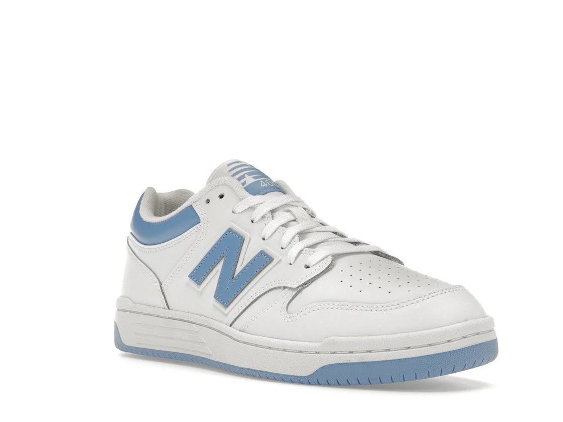 New Balance 480 UNC White Team Carolina Light Aluminum - vue secondaire A