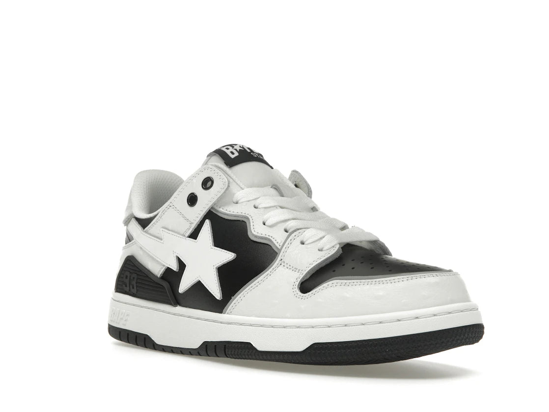 A Bathing Ape Sk8 Sta #1 Ostrich Pack White Black - vue secondaire A