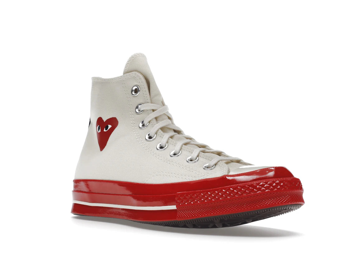 Converse Chuck Taylor All Star 70 Hi Comme des Garcons PLAY Egret Red Midsole - vue secondaire A