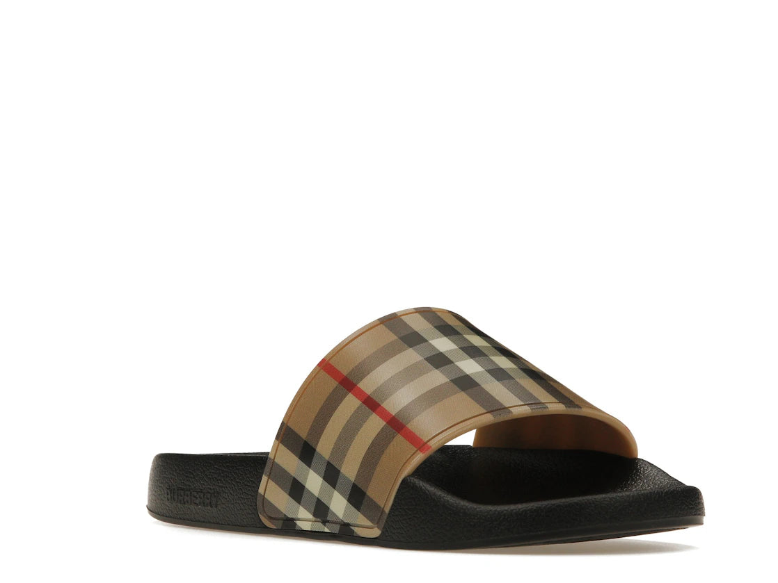 Burberry Check Print Slides Archive Beige (Women's) - vue secondaire A