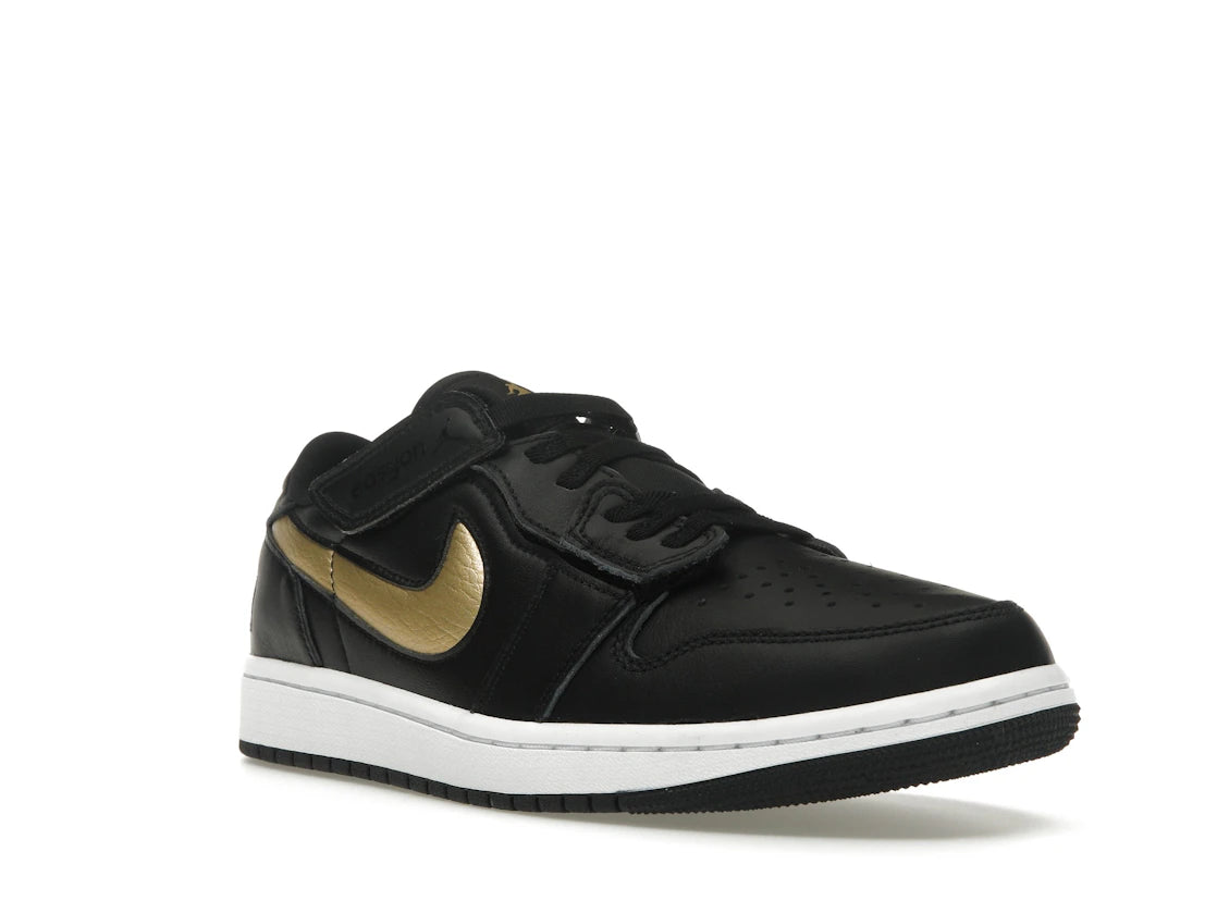 Jordan 1 Low FlyEase Black White Metallic Gold - vue secondaire A