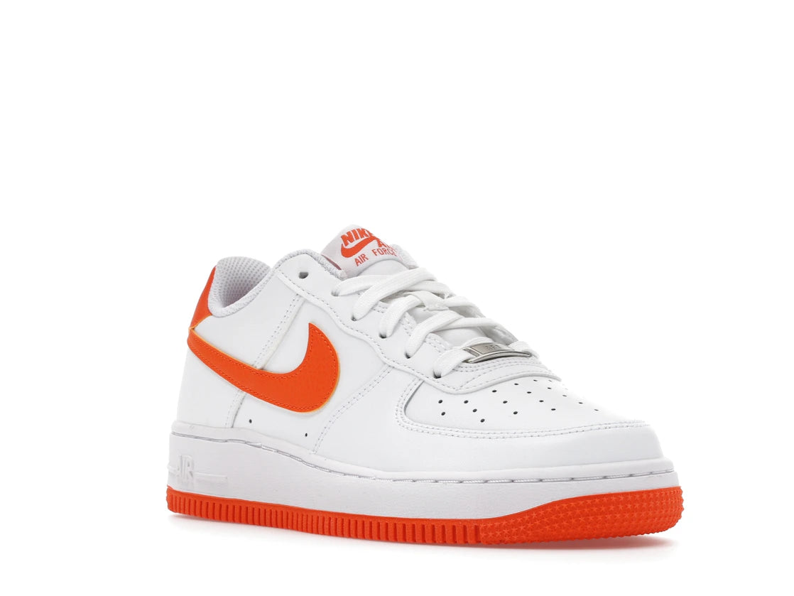 Nike Air Force 1 Low White Safety Orange (GS) - vue secondaire A