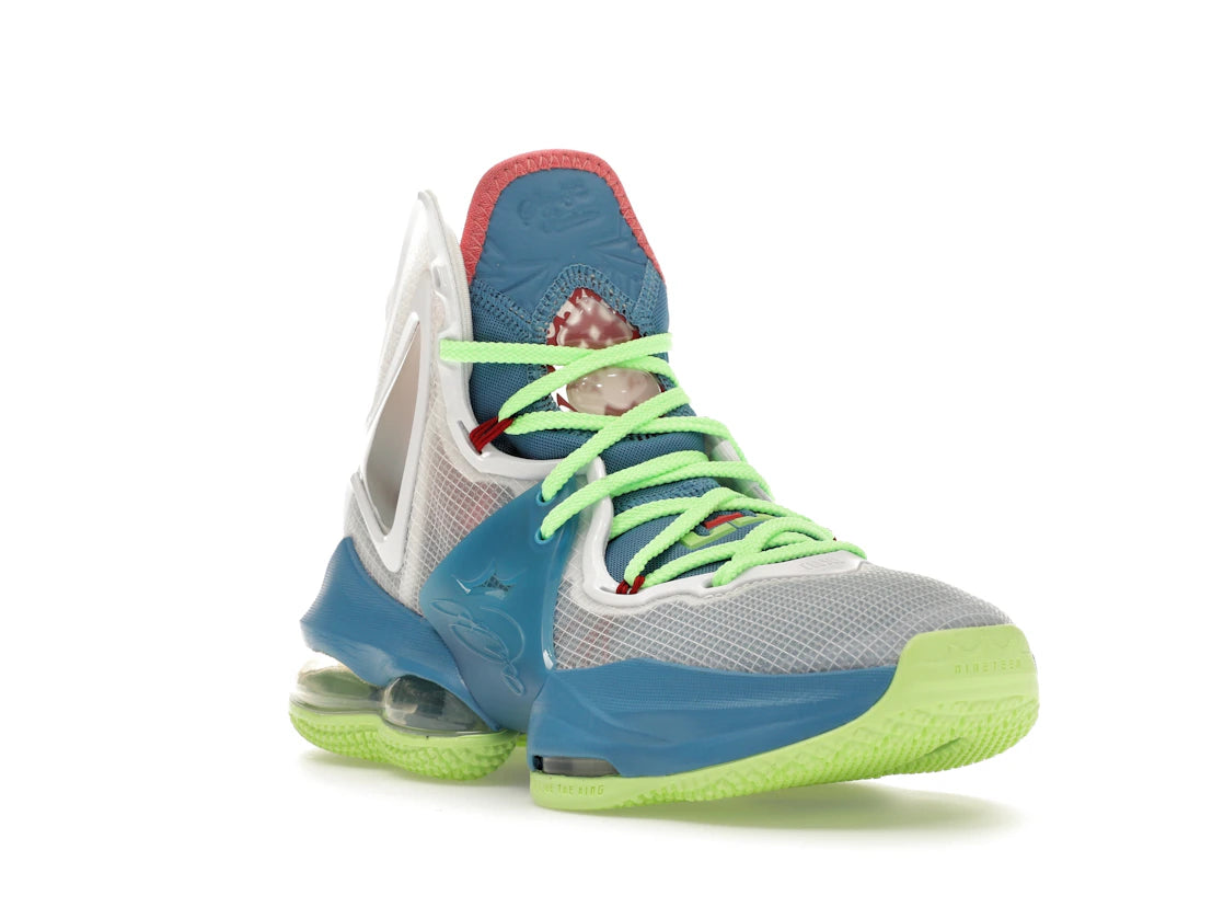 Nike LeBron 19 Dutch Blue Lime Glow (GS) - vue secondaire A