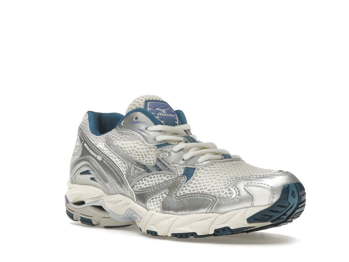 Mizuno Wave Rider 10 White Silver Blue - vue secondaire A