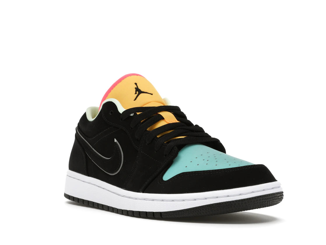 Jordan 1 Low Black Aurora Green Laser Orange - vue secondaire A