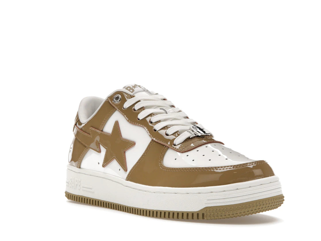 A Bathing Ape Bape Sta Patent Leather White Khaki (2023) - vue secondaire A