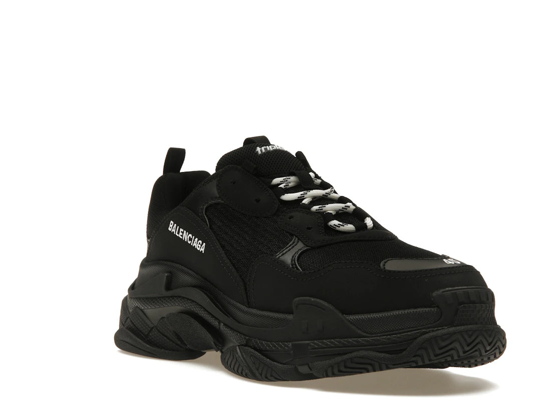 Balenciaga Triple S Black White Laces - vue secondaire A