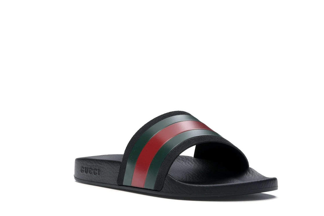 Gucci Rubber Slides Red Green - vue secondaire A