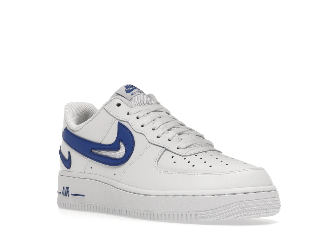 Nike Air Force 1 Low '07 FM Cut Out Swoosh White Game Royal - vue secondaire A