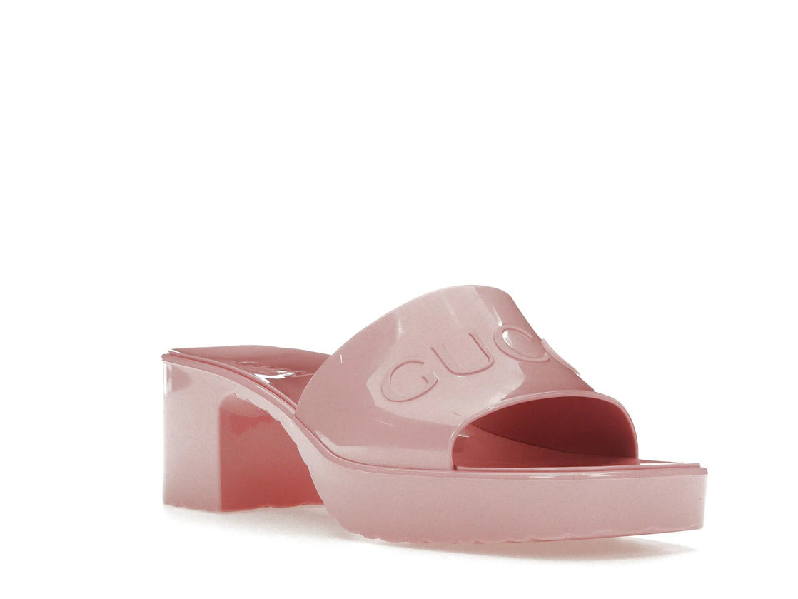 Gucci 60mm Slide Sandal Pink Rubber - vue secondaire A