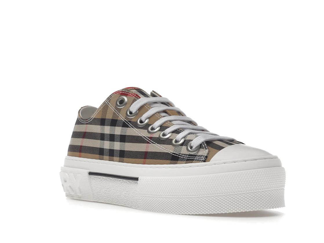 Burberry Vintage Check Cotton Sneakers Archive Beige White (Women's) - vue secondaire A
