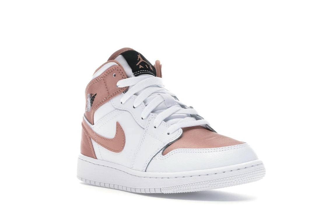 Jordan 1 Mid White Rose Gold (GS) - vue secondaire A
