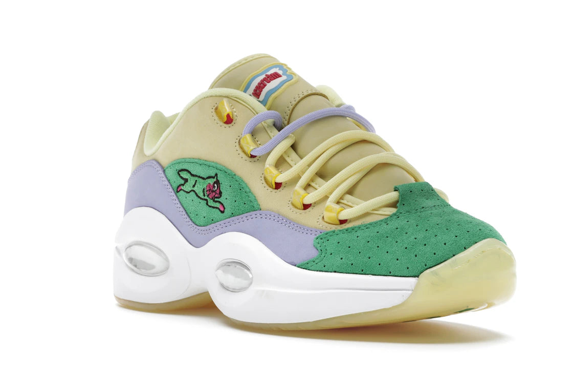 Reebok Question Low BBC Ice Cream Running Dog Yellow Green - vue secondaire A