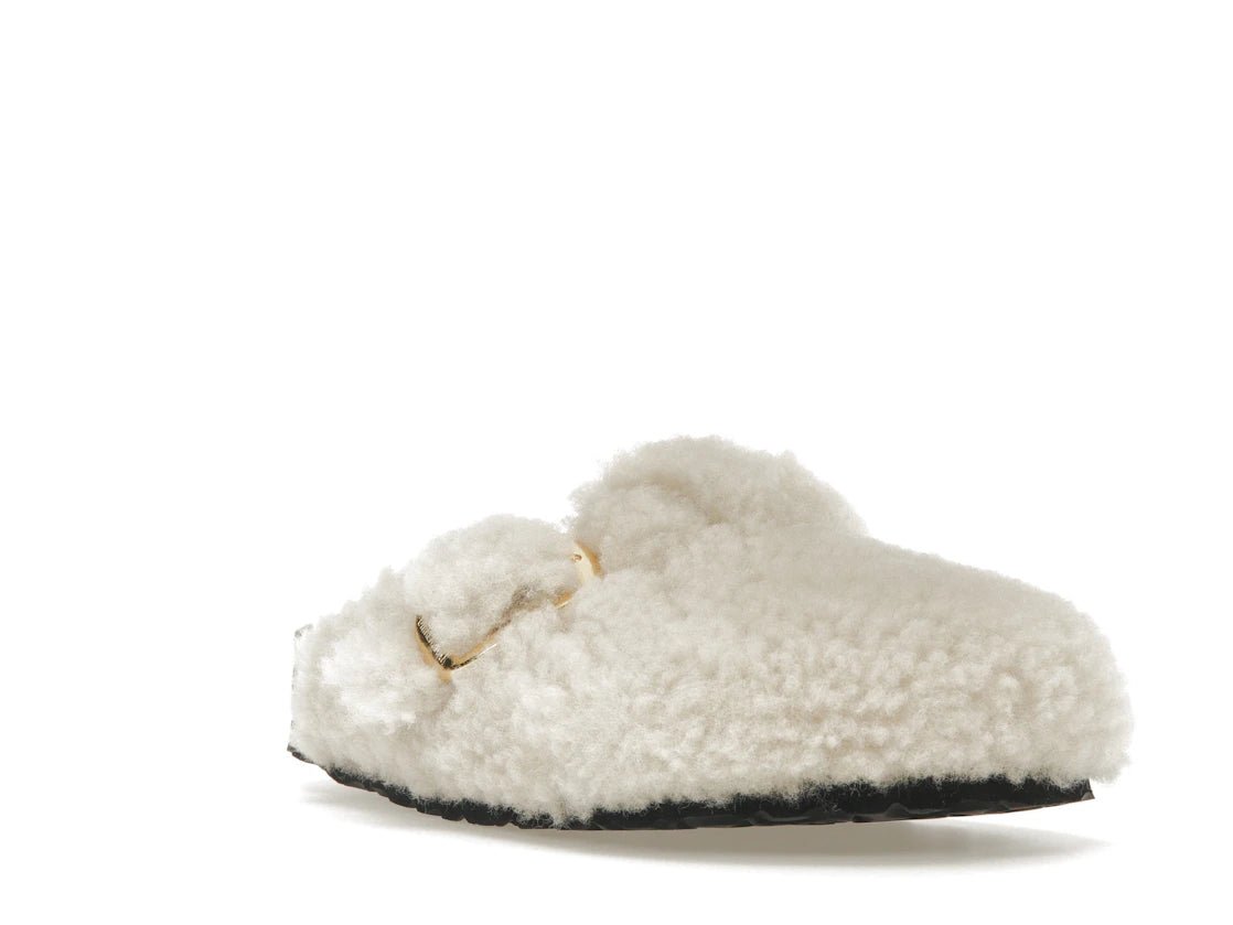 Birkenstock Boston Big Buckle Shearling Egg Shell - vue secondaire A